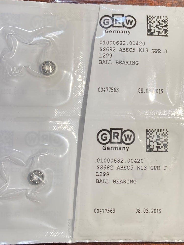 GRW SS682 2MM X 5MM Ultra High Precision Motor Ball Bearing OPEN & UNFLANGED - One each