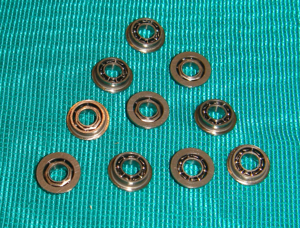 3/32 Axle Ball Bearings - Flanged and Open. - One each