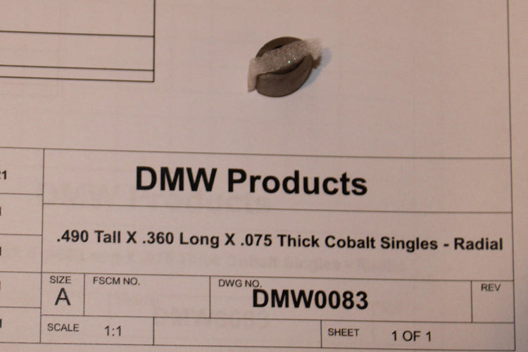 Cobalt Magnets - Singles  - Radial .490 Tall X .360 Long X .075 Thick - One Pair